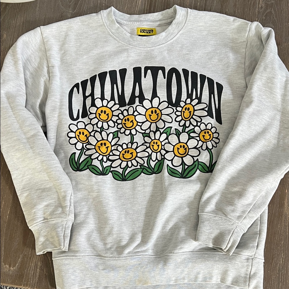Chinatown Market Smiley Flower Power Crewneck Sweatshirt